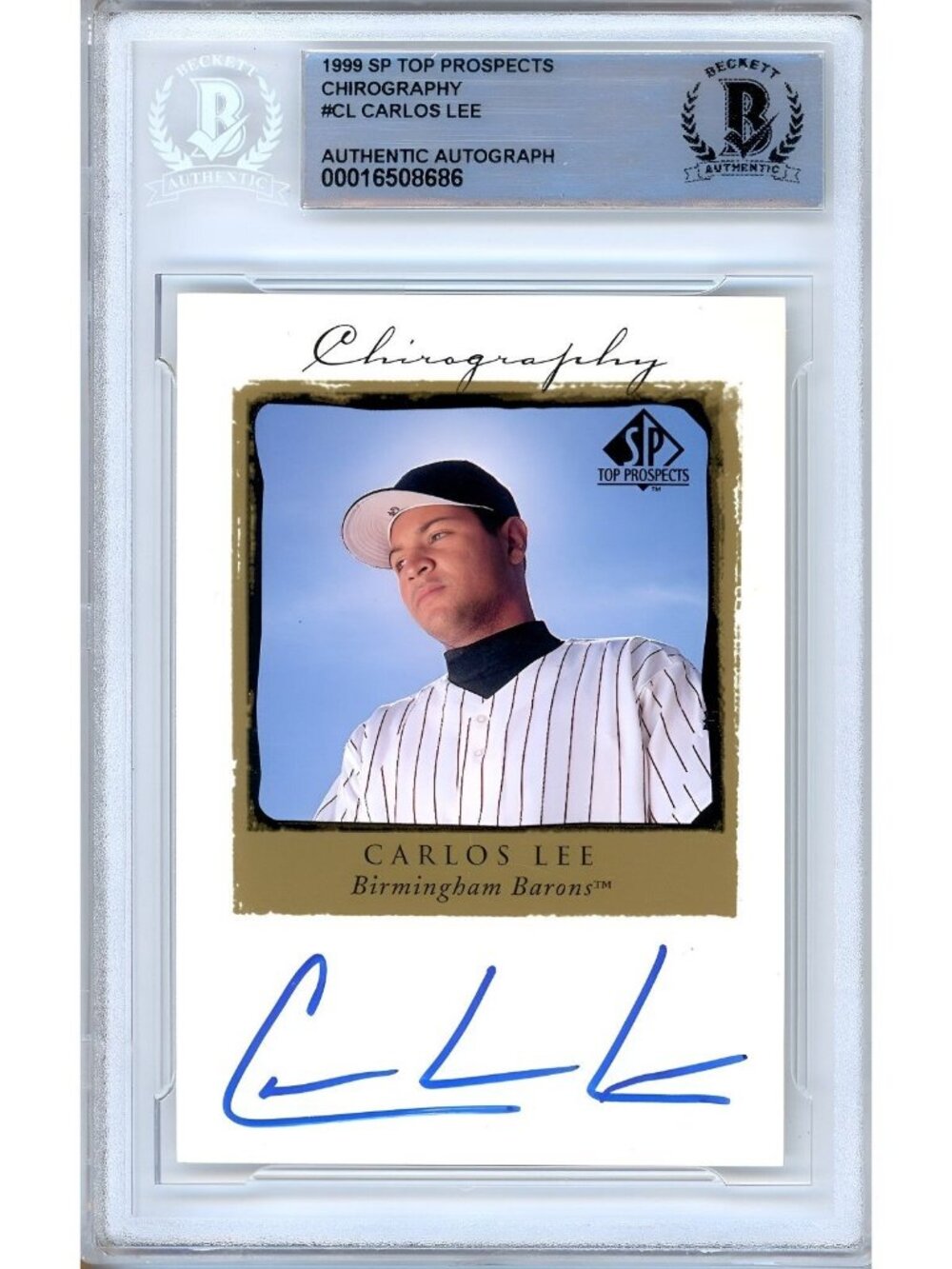 Carlos Lee Signed 1999 SP Top Prospects #CL White Sox Beckett BAS Slabbed Auto